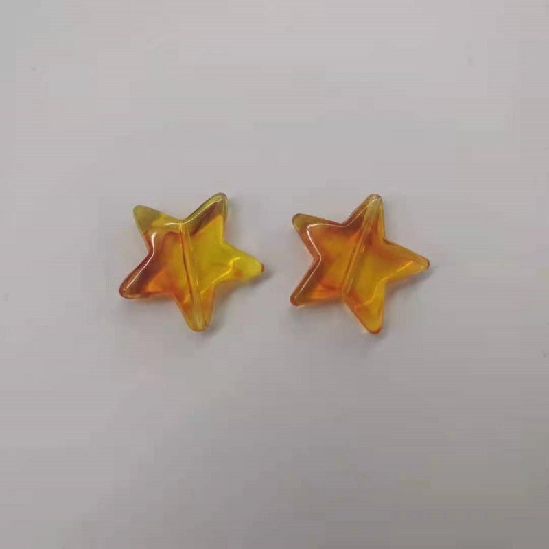 Transparent Acrylic Beads Imitation Amber Mixed Shapes 100pcs 4