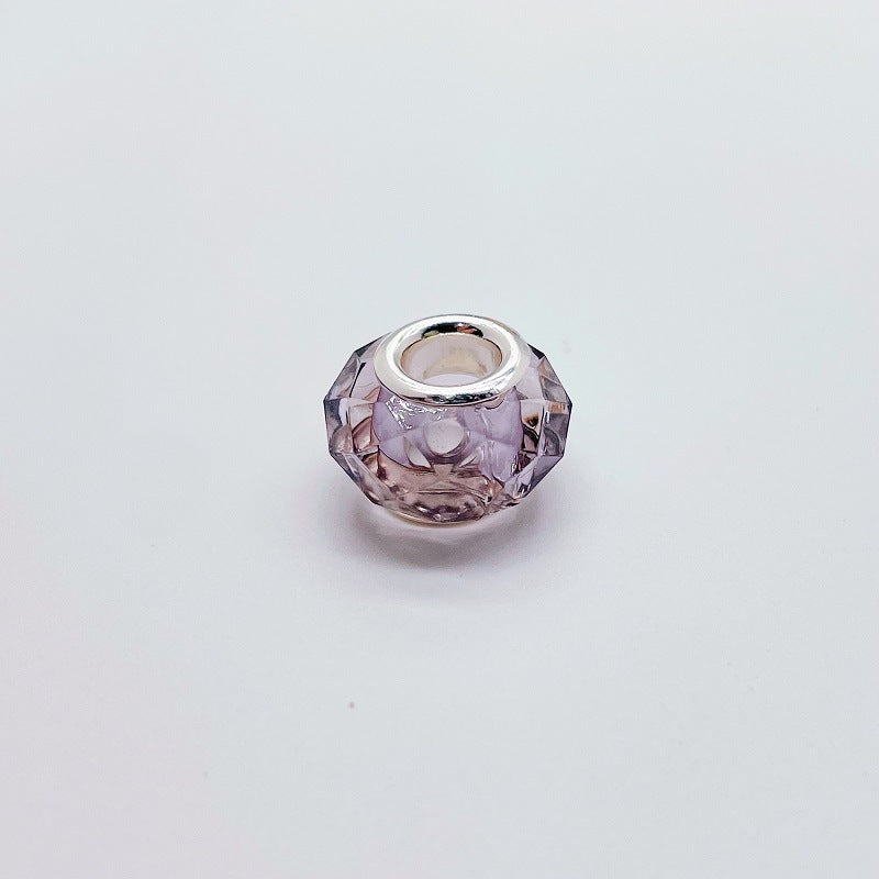 Acrylic Faceted Spacer Beads 14mm Transparent Large Hole 50pcs 15