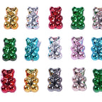 Plating Teddy Bear Acrylic Beads 18mm Metallic Colored 100pcs 5