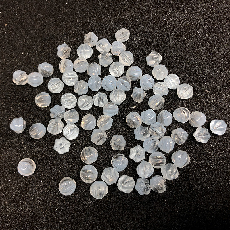 Czech Glass Beads Pumpkin 8mm Pastel Glow Grooved 100pcs 8