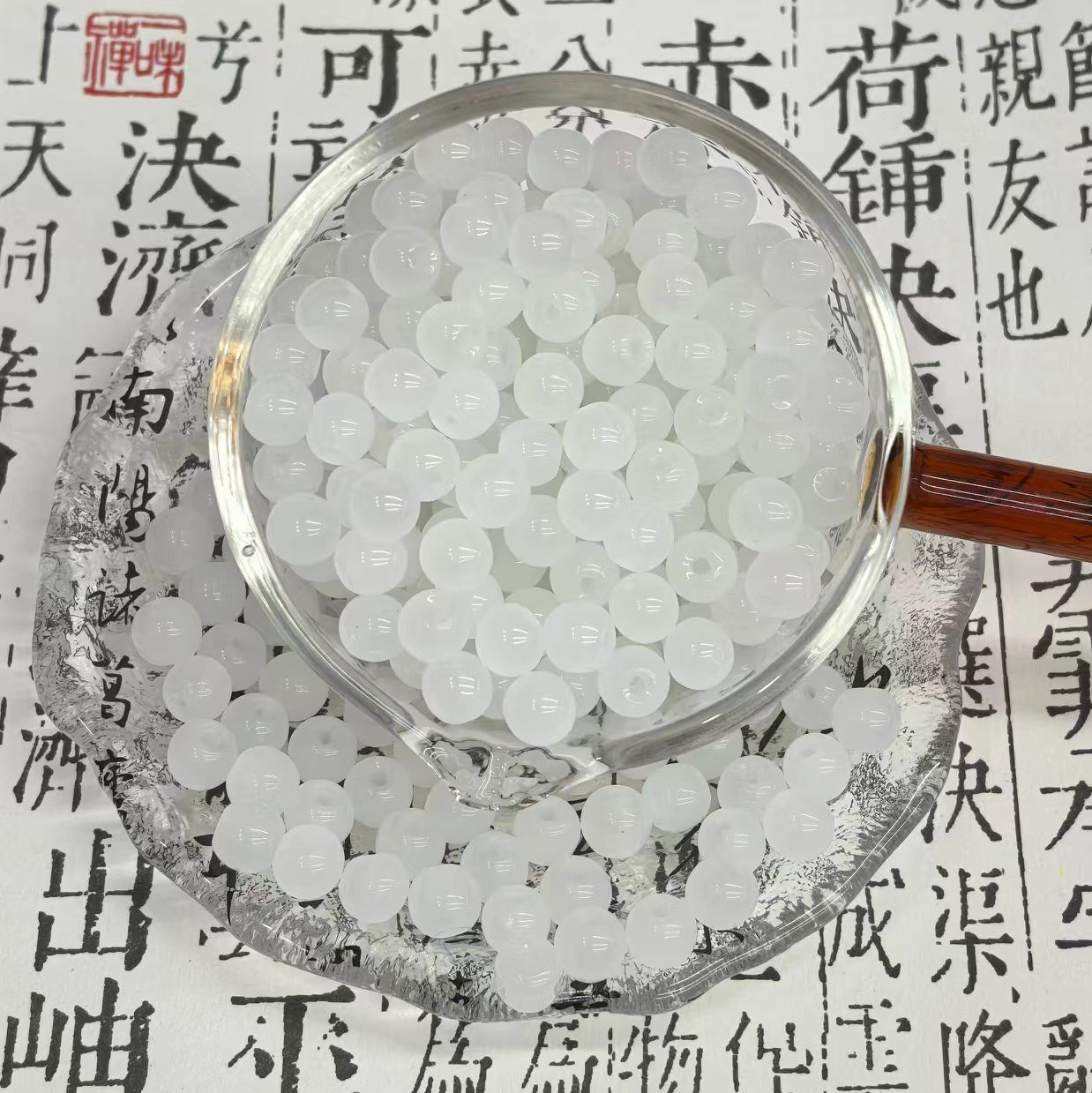 Transparent Round Glass Beads 8mm Vibrant Colors 50pcs 16