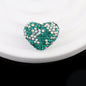 Rhinestone Heart Clay Beads 24mm Colorful Shamballa 6pcs 26