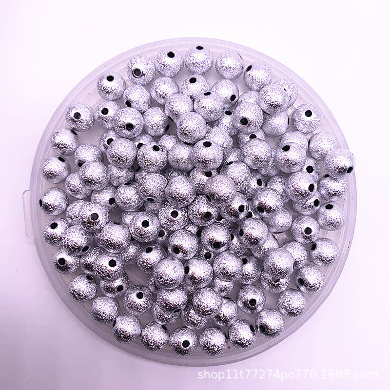 Spray Painted Acrylic Beads 4-12mm Matte Metallic Textured Finish 5
