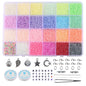 Transparent Seed Glass Beads 2mm 24 Vibrant Colors Glossy Finish 13