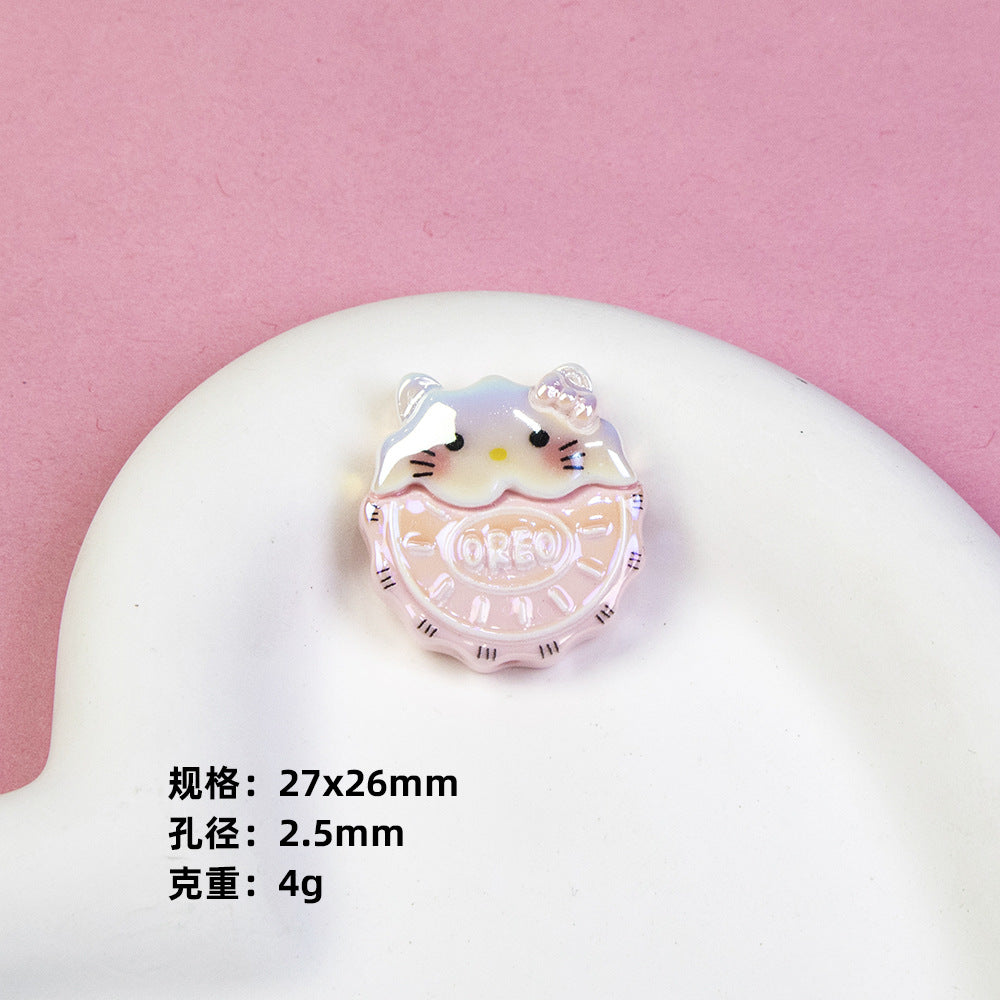 Plating Sanrio Series Cookies Resin Beads Pastel Frosted 10pcs 10
