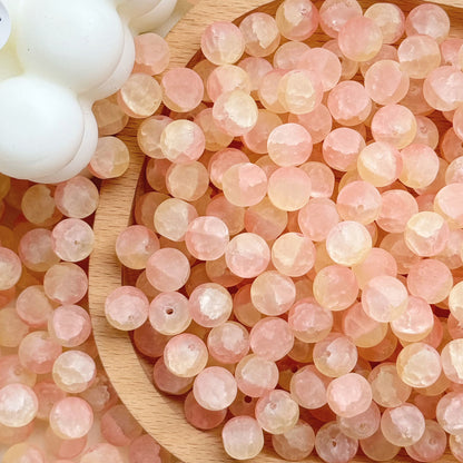 Frosted Round Glass Beads 10mm Jade Crushed Texture 30pcs 12
