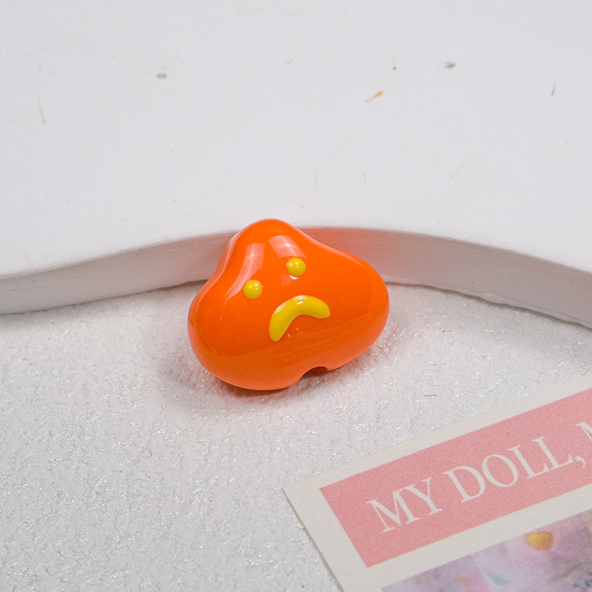 Painted Sad Cloud Acrylic Beads 20mm Glossy Colorful 50pcs 6