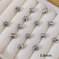 Round Metal Beads 5.8mm Tibetan Pattern Antique Silver Gold Tone 100pcs 3