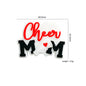 Silicone Focal Beads Cheer Mom Letter Red Script Megaphone 10pcs