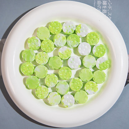 Gradient Colored Cheese Macaron Resin Beads 17mm Plating 20pcs 9