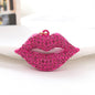 Rhinestone Lip Keychain Crystal Encrusted Gold Hardware Metal 7
