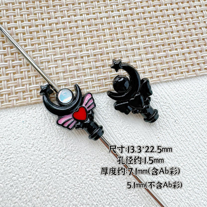 Wand Metal Beads Painted Anime Style Alloy 10pcs 32