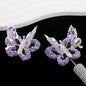 Fancy Butterfly Rhinestone Beads Alloy Spring Action Wings 5pcs 8