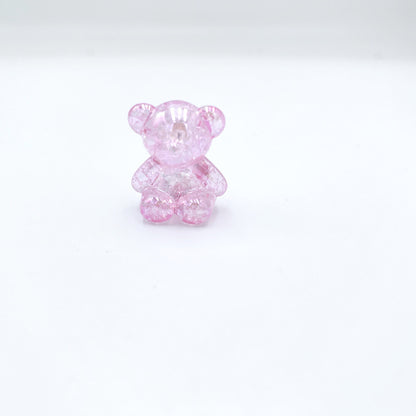 Crackle Bear Acrylic Beads 31mm Glossy Textured Pastel 5pcs 7