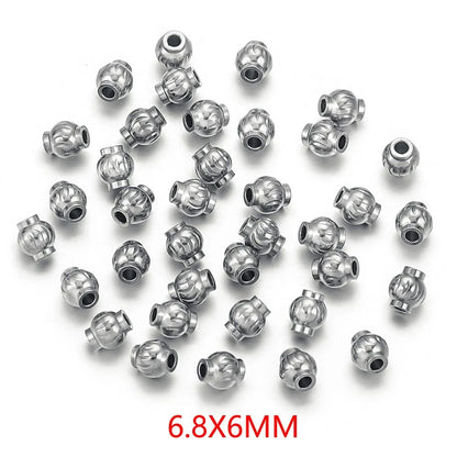Stainless Steel Lantern Crimp Metal Beads 4/5/6mm Mixed Finish 20pcs 7