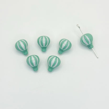 Hot Air Balloon Metal Beads 12mm Painted Alloy 10pcs 11