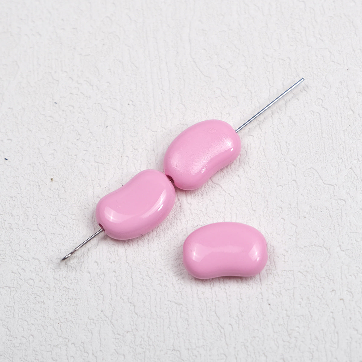 Painted Pea Acrylic Beads 15mm Glossy Jelly Bean Style 50pcs 6