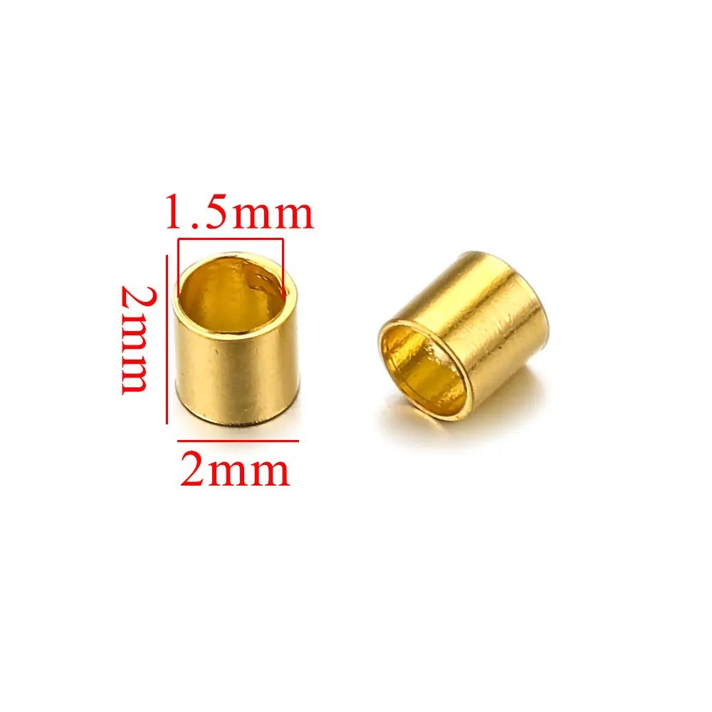 Stainless Steel Tube Metal Beads 1.5/2/2.5mm Crimp Style 200pcs 8