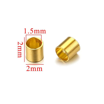 Stainless Steel Tube Metal Beads 1.5/2/2.5mm Crimp Style 200pcs 8