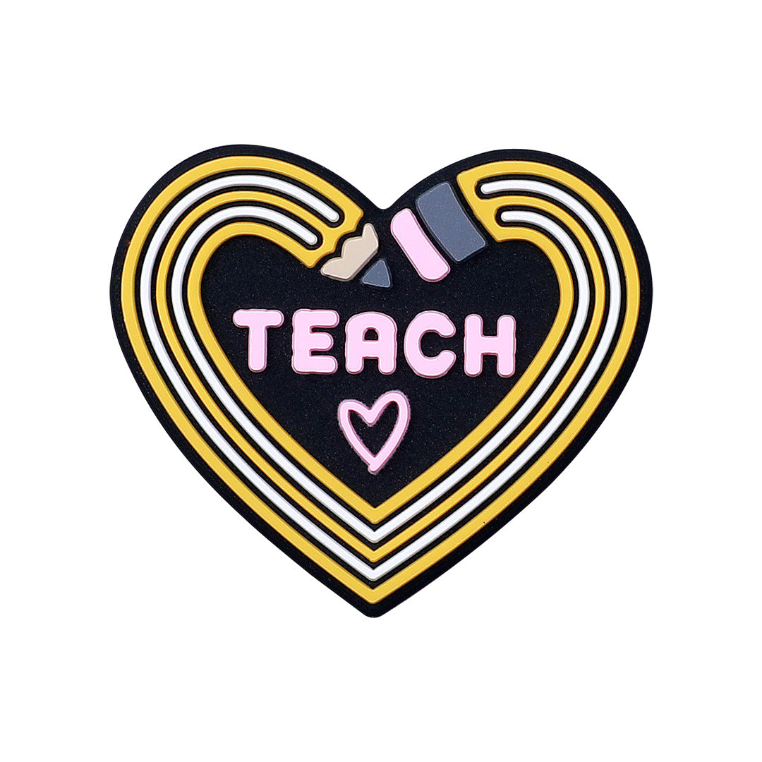 Silicone Focal Beads Teach ABC Blackboard Pencil Heart 20pcs 5