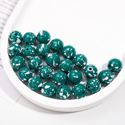 Colorful Speckled Acrylic Beads 12mm Round Mixed Colors 200pcs 17