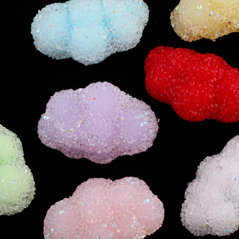 Granulated Sugar Texture Cloud Resin Beads 35mm 2pcs 4