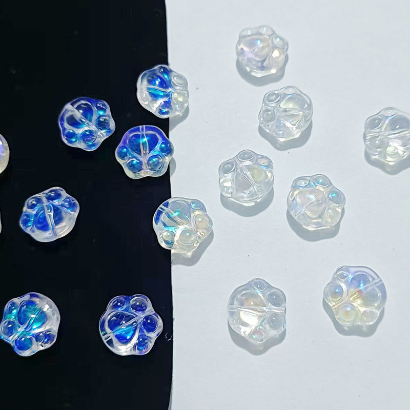 Vintage Cat Claw Glass Beads 15mm Glossy Translucent Colors 50pcs 20