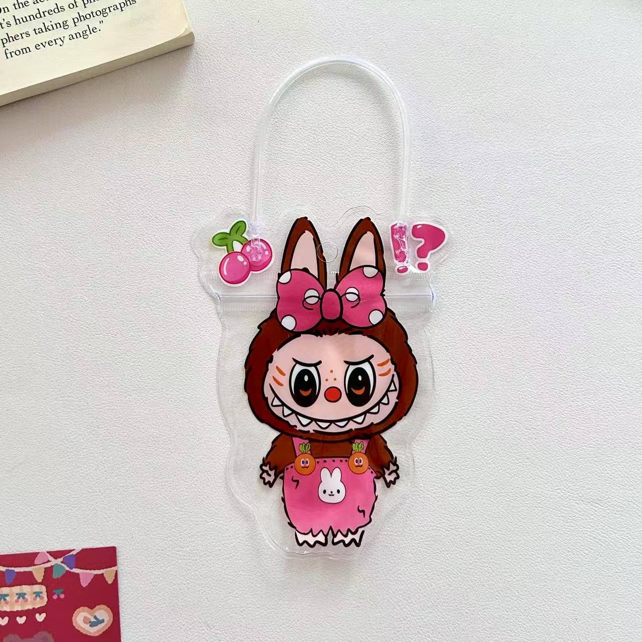 Labub Pattern Zip Lock Bags PVC Plastic Clear 18x10cm 10pcs 7