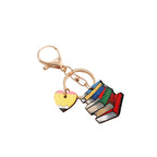 Wood Teacher Keychain Set Rainbow Apple Pencil Bouquet 2pcs 5