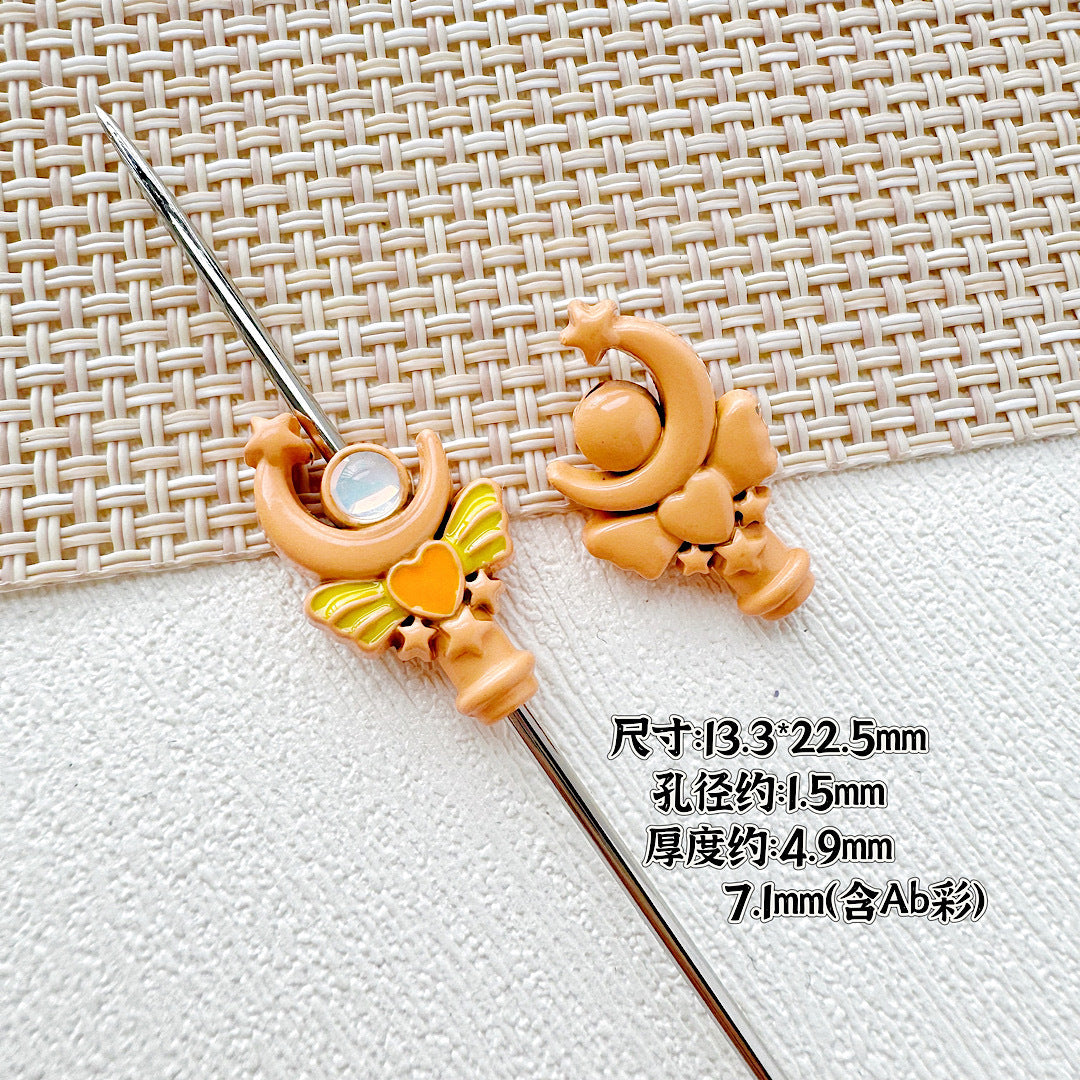 Wand Metal Beads Painted Anime Style Alloy 10pcs 30