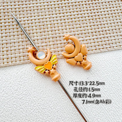 Wand Metal Beads Painted Anime Style Alloy 10pcs 30