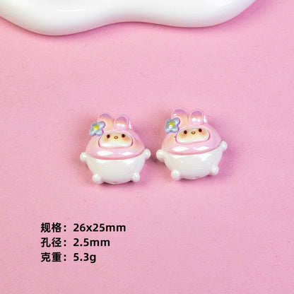 Chubby Sanrio Character Resin Beads Glossy Pastel Spheres 20pcs 8
