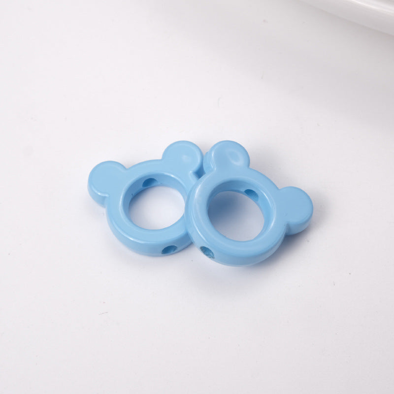 Glossy Painted 22mm Hollow Mickey Head Acrylic Bead Frame 50pcs 9