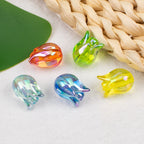 Transparent Plating Tulip Acrylic Beads 12x16mm Colorful 20pcs 4