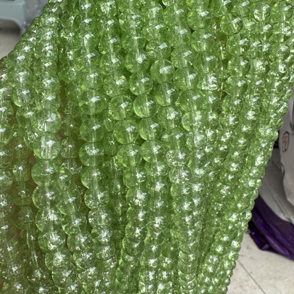 Crackle Round Glass Beads 10mm Explosion Pattern 10 Strands 11