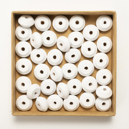 Wood UFO Spacer Beads 20mm Colored 100pcs 6