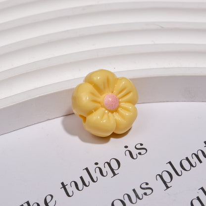 Colorful 3D Cherry Blossom Acrylic Beads 19mm Flower 20pcs 16