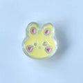 Painted Rabbit Acrylic Beads 24mm Transparent Pastel Colors 100pcs 6