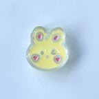 Painted Rabbit Acrylic Beads 24mm Transparent Pastel Colors 100pcs 6