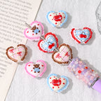 Cherry Heart Acrylic Beads 22mm Decorative 10pcs