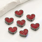 Heart Rhinestone Beads 15mm Zinc Alloy Colorful 10pcs 4