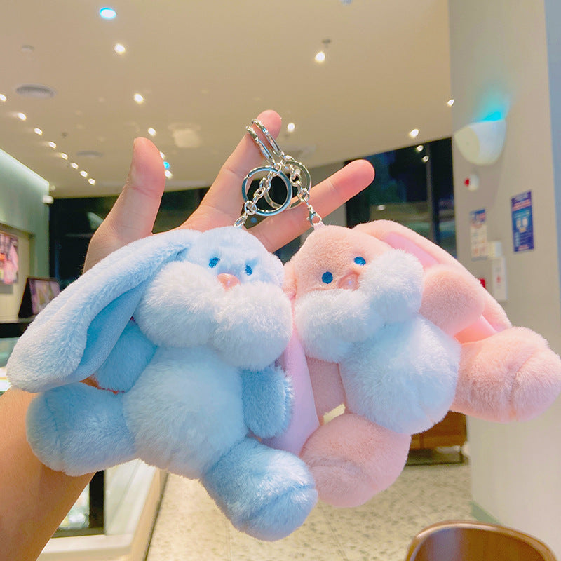 Plush Rabbit Couple Keychain Soft Pastel Bunny Charm