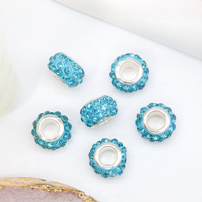 Rhinestone 3-Rows Spacer Beads 12mm Large Hole 50pcs 9