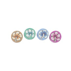 Flat Round Clay Beads 10mm Colorful Flower Pattern Polymer 100pcs 5