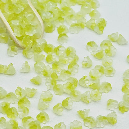 Campanula Flower Glass Beads 7x12mm Frosted Glossy Pastel 50pcs 8
