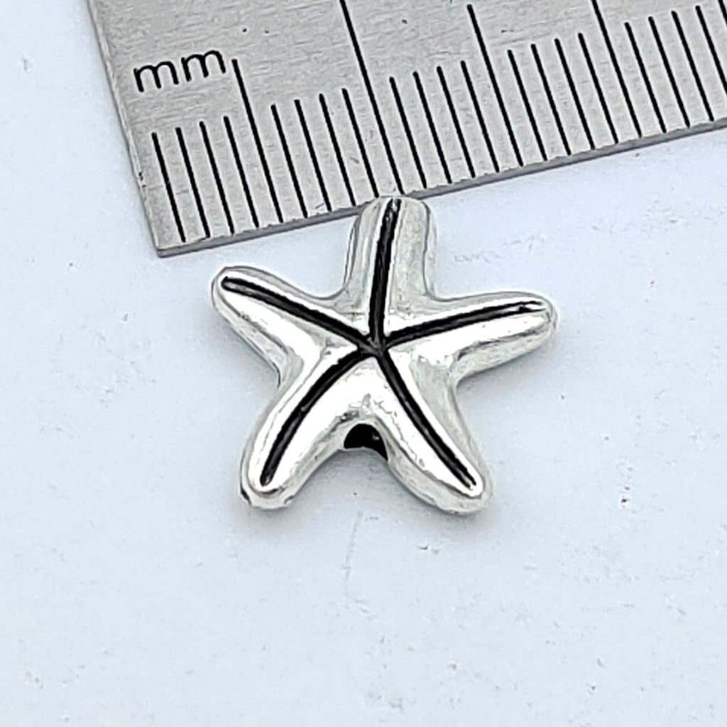 Starfish Metal Beads 15mm Antique Silver Tone 100pcs 2
