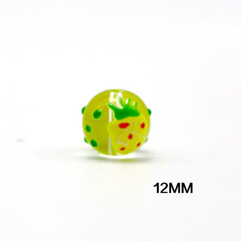 Hand Painted Christmas Enamel Glass Beads 12mm 14mm 1pc 24