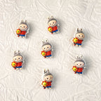 Character Metal Beads 18mm Hand Painted 3D Enamel Alloy 10pcs 4