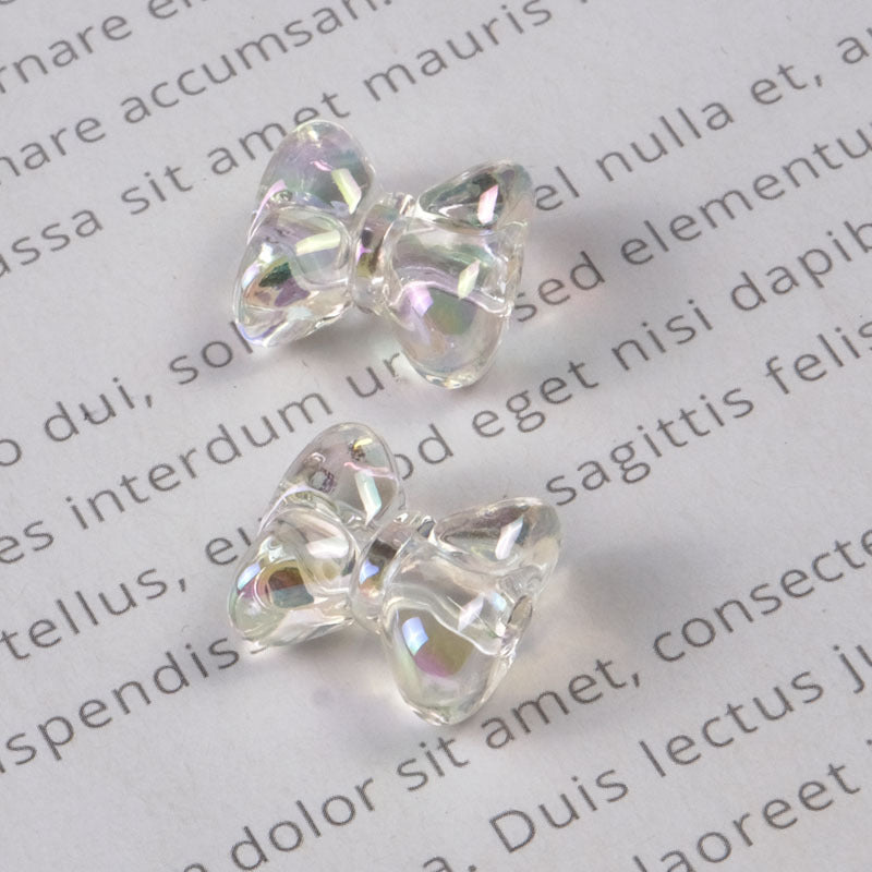 Transparent Plating Bow Acrylic Beads 15.6*14mm Candy Colored 100pcs 5