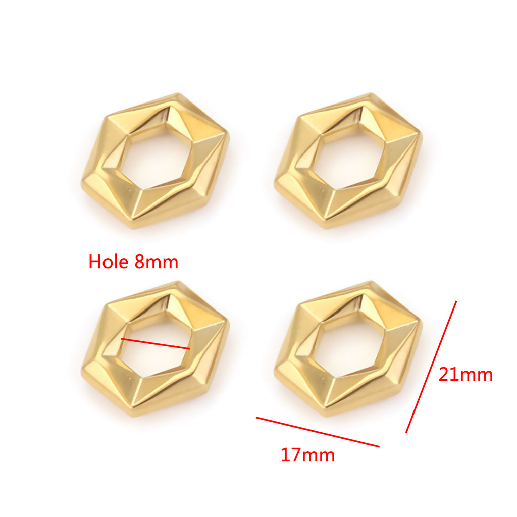 Stainless Steel Geometric Spacer Beads 5pcs 6